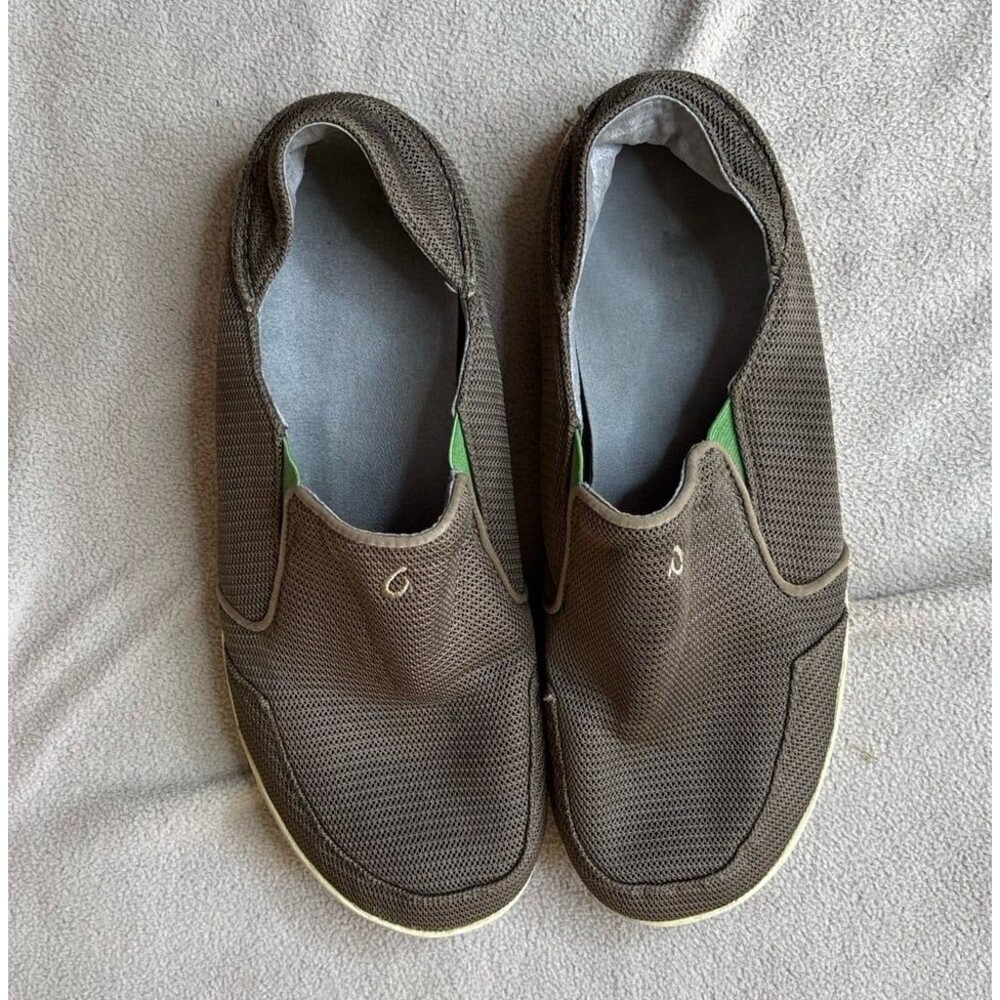OluKai Nohea Moku Men's Shoes Brown Slip On Sneakers US M 11.5 Lace